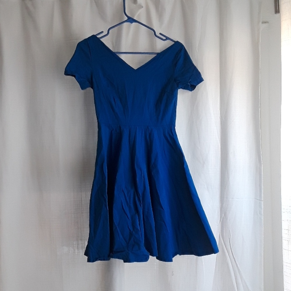 A-line Vintage Style Blue Dress